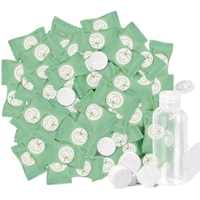 fancyou DISPOSABLE COMPRESSED TOWELS 300 PCS, THICKEN FACE TOWEL, CAMPING WIPES COTTON CLOTHS PORTABLE HAND COIN POCKET SIZE TISSUES FOR HOME, MINI TRAVEL ESSENTIALS, OUTDOOR ACTIVITIES(GREEN) - Image 1
